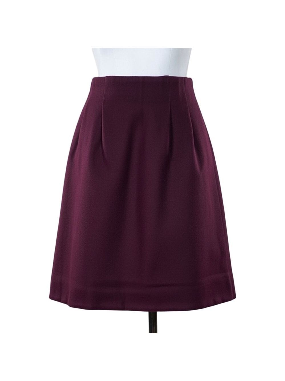 Vintage J McLaughlin Wool Plum Colored Mini Skirt Sz 4